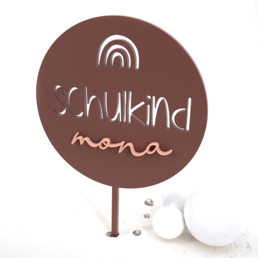 Caketopper - Schulkind rund