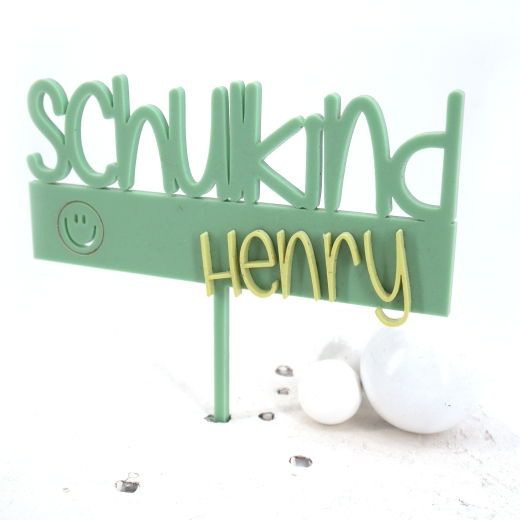 Caketopper - Schulkind eckig