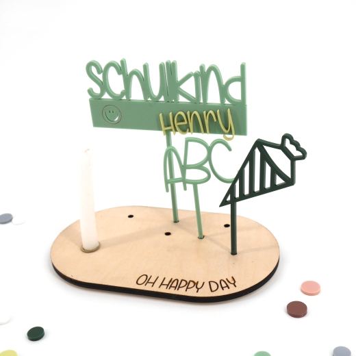 Caketopper - Schulkind eckig